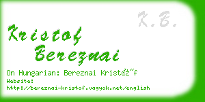 kristof bereznai business card